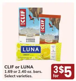 Jewel-Osco CLIF or LUNA offer