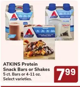 Jewel-Osco ATKINS Protein Snack Bars or Shakes offer