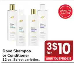 Jewel-Osco Dove Shampoo or Conditioner offer