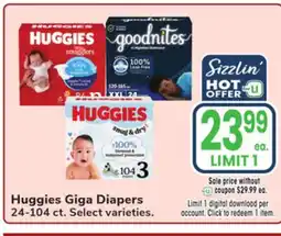 Jewel-Osco Huggies Giga Diapers offer