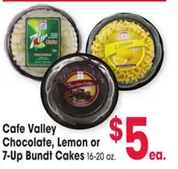 Jewel-Osco Cafe Valley Chocolate, Lemon or 7-Up Bundt Cakes offer
