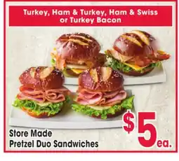Jewel-Osco Store Made Pretzel Duo Sandwiches offer