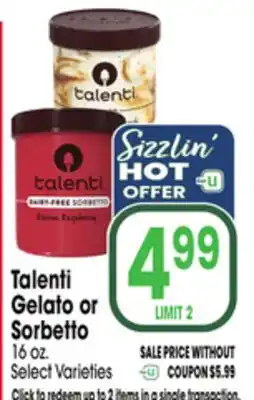 Jewel-Osco Talenti Gelato or Sorbetto offer