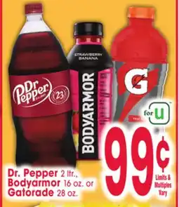 Jewel-Osco Dr. Pepper , 2 ltr., Bodyarmor 16 oz. or Gatorade 28 oz offer