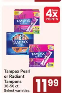 Jewel-Osco Tampax Pearl or Radiant Tampons offer