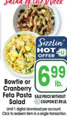 Jewel-Osco Bowtie or Cranberry Feta Pasta Salad offer