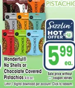 Jewel-Osco Wonderful No Shells or Chocolate Covered Pistachios offer