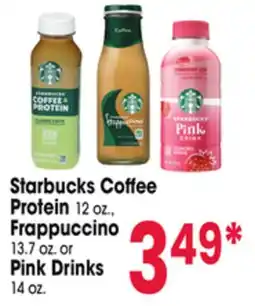 Jewel-Osco Starbucks Coffee Protein 12 oz., Frappuccino 13.7 oz. or Pink Drinks 14 oz offer