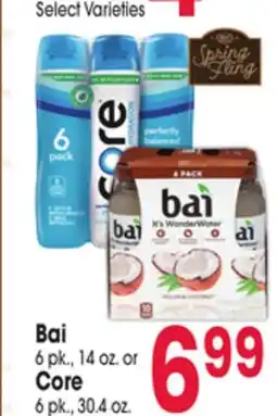 Jewel-Osco Bai 6 pk., 14 oz. or Core 6 pk., 30.4 oz offer