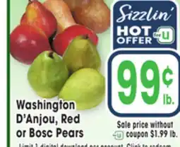 Jewel-Osco Washington D'Anjou, Red or Bosc Pears offer