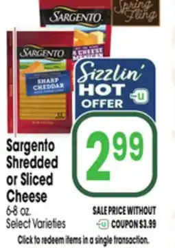 Jewel-Osco Sargento Shredded or Sliced Cheese offer
