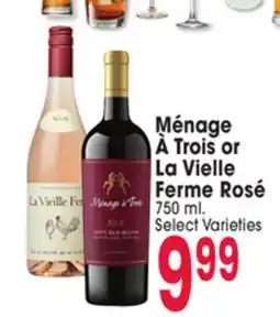 Jewel-Osco Ménage À Trois or La Vielle Ferme Rosé offer