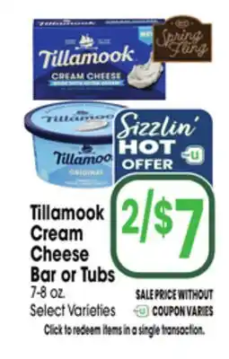 Jewel-Osco Tillamook Cream Cheese Bar or Tubs offer