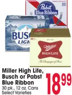 Jewel-Osco Miller High Life, Busch or Pabst Blue Ribbon offer
