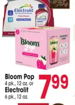 Jewel-Osco Bloom Pop 4 pk., 12 oz. or Electrolit 6 pk., 12 oz offer