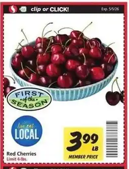 Safeway Red Cherries offer