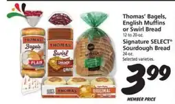Safeway Thomas’ Bagels, English Muffins or Swirl Bread offer