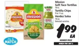 Safeway Mission Soft Taco Tortillas, Tortilla Chips, Herdez Salsa offer