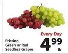 Safeway Pristine Green or Red Seedless Grapes offer