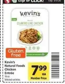Safeway Kevin's Natural Foods Chicken Entree offer