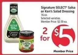 Safeway Signature SELECT Salsa or Ken's Salad Dressing offer