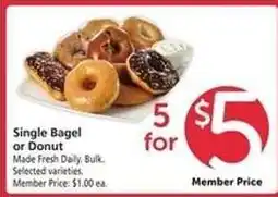 Safeway Single Bagel or Donut offer