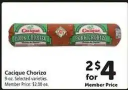 Safeway Cacique Chorizo offer