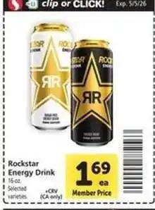 Safeway Rockstar Energy Drink offer