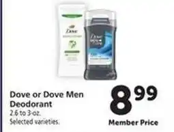 Safeway Dove or Dove Men Deodorant offer
