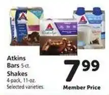 Safeway Atkins Bars/Shakes offer