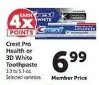 Safeway Crest Pro-Health or 3D White Toothpaste offer