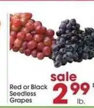 Giant Eagle Red or Black Seedless Grapes offer