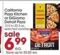 Giant Eagle California Pizza Kitchen or DiGiorno Detroit Pizza offer