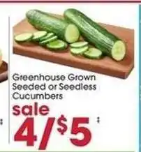 Giant Eagle Greenhouse Grown Seeded or Seedless Cucumbers offer
