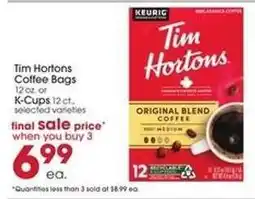 Giant Eagle Tim Hortons Coffee Bags offer