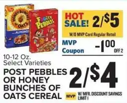 Food Lion Post Pebbles or Honey Bunches of Oats Cereal offer