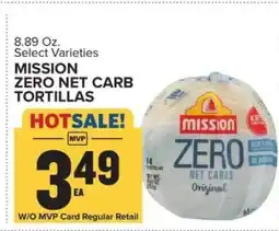 Food Lion Mission Zero Net Carb Tortillas offer