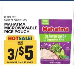 Food Lion Mahatma Microwavable Rice Pouch offer