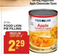 Food Lion FOOD LION PIE FILLING offer