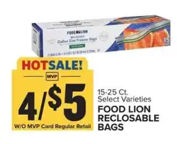Food Lion FOOD LION RECLOSABLE BAGS offer