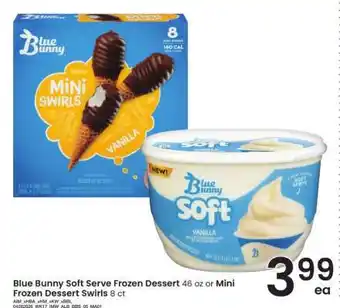 Blue Bunny Soft Serve Frozen Dessert or Mini Frozen Dessert Swirls