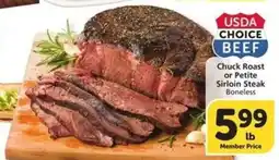 Albertsons Chuck Roast or Petite Sirloin Steak offer