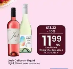 Albertsons Josh Cellars or Liquid Light offer