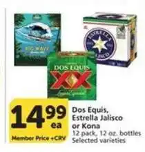Albertsons Dos Equis, Estrella Jalisco or Kona offer