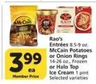 Albertsons Rao's Entrées, McCain Potatoes or Onion Rings, Halo Top Ice Cream offer