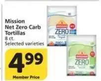 Albertsons Mission Net Zero Carb Tortillas offer