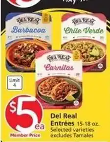 Albertsons Del Real Entrées offer