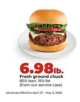 Hy-Vee Fresh ground chuck offer
