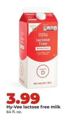 Hy-Vee Hy-Vee lactose free milk offer