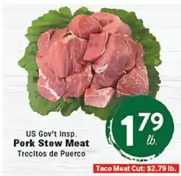 Rio Valley Market US Gov't Insp. Pork Stew Meat offer